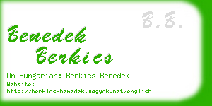 benedek berkics business card